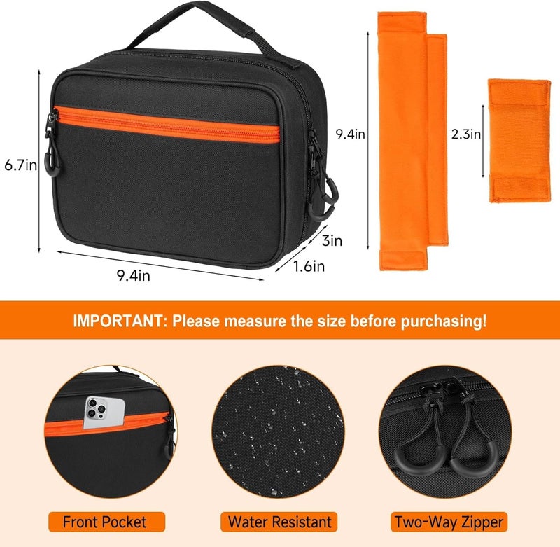 MRINCA 3 Slots Microphone Case for Wireless Microphones, Carrying Bag with Padded Interior for Mics Up to 9.4" (Must Lay Flat), Max Height 6.7", Compact Storage Organizer for Receiver & Accessories - Image 3